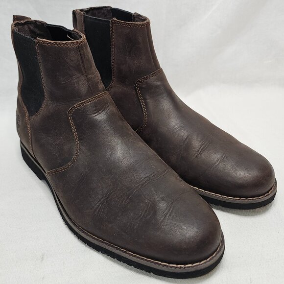 TIMBERLAND Woodhull Chelsea Brown Leather Casual Pull On Boots Men\'s Size 7.5 main image 10